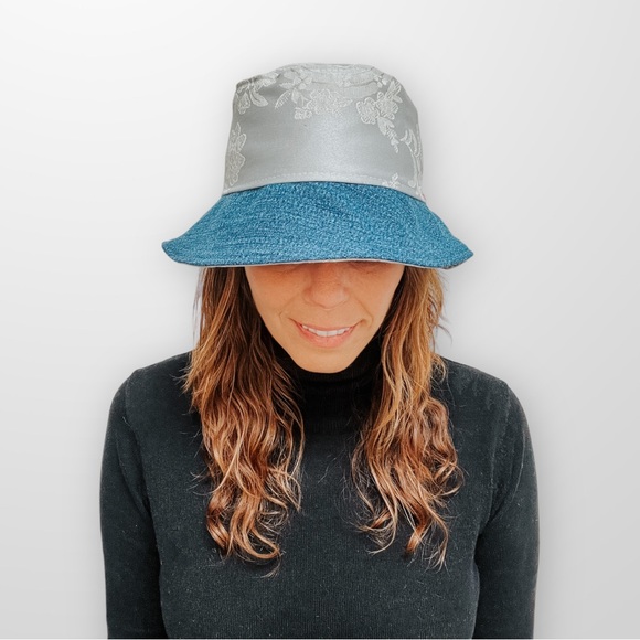 ♻️ Upcycle Hat Women’s Spring Hats with Hair Scarf Eco Friendly Sustaina… - Picture 3 of 8